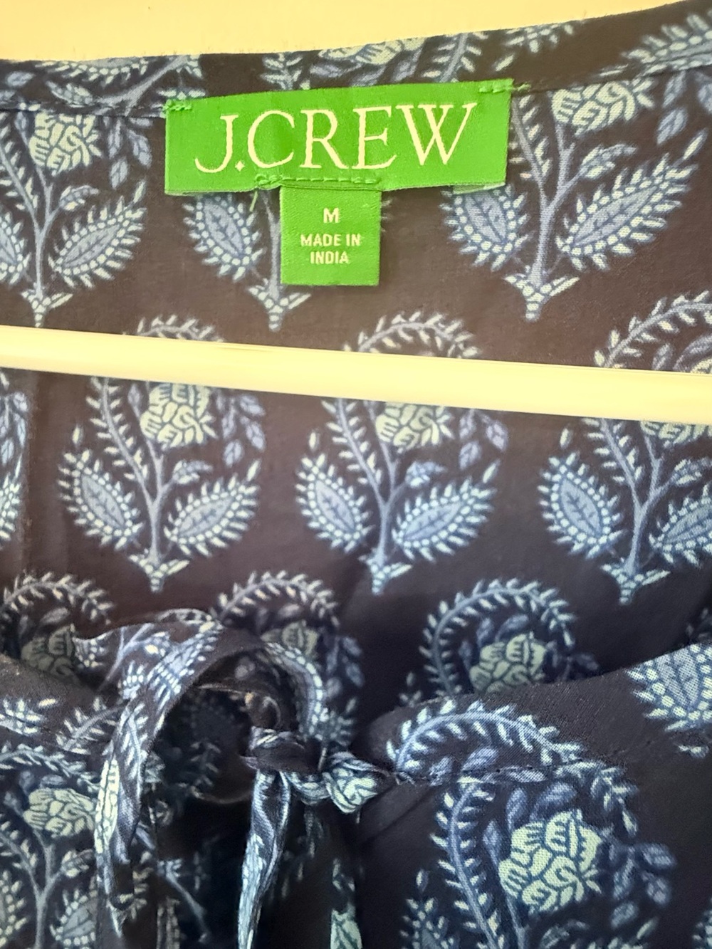 J.Crew Cotton Voile Cover-Up Mini Dress in Navy Bouquet Block Print Size M ❤️ - Picture 4 of 9